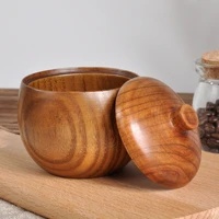 2021 solid wood seasoning pot creative bottle en retro kitchen tools salt shaker with lid