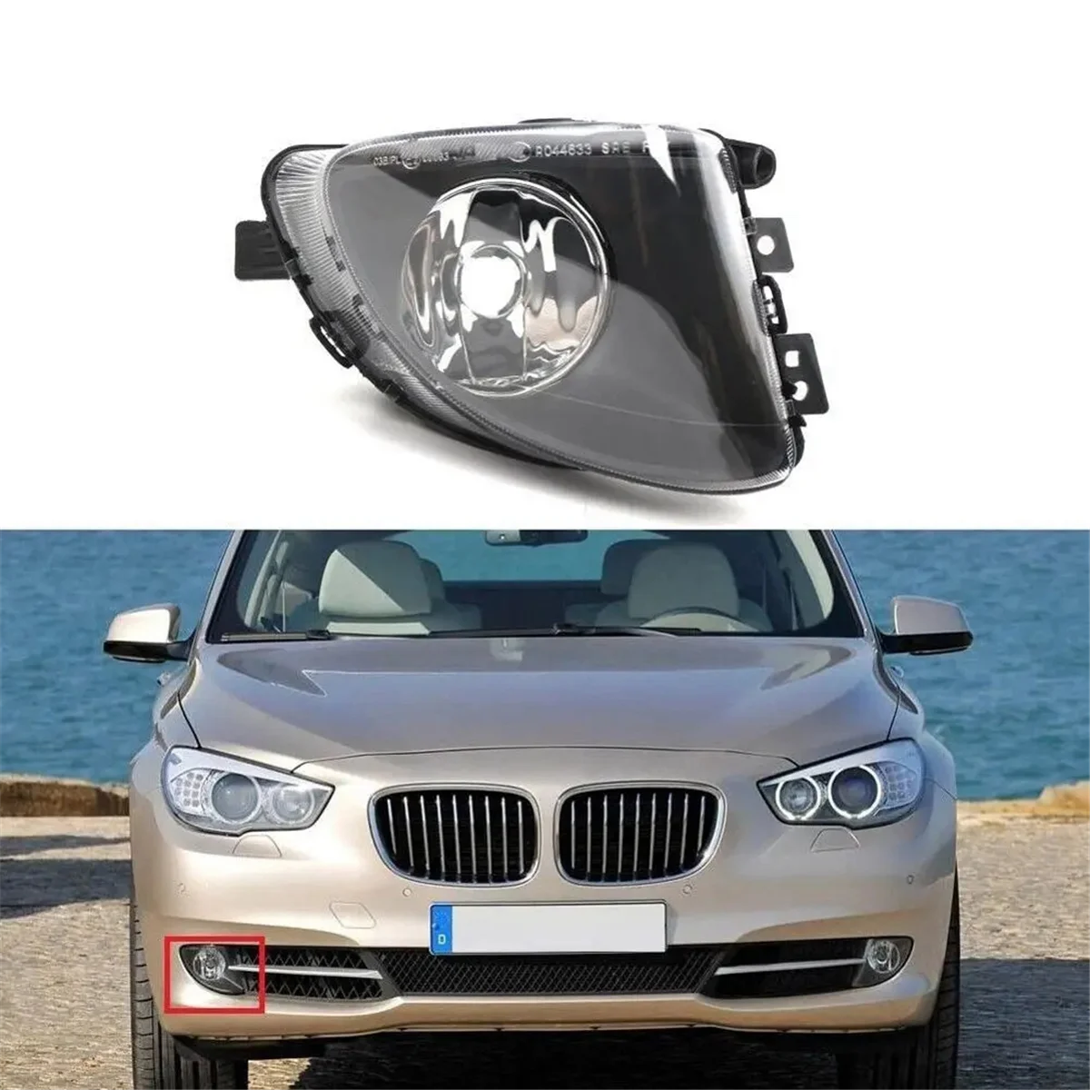 Противотуманная фара правого переднего бампера с галогенной лампой 63177199620 для BMW
