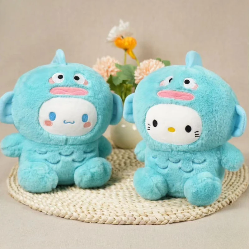 Sanrio Hello Kitty плюшевые куклы Cinnamoroll Cos Hangyodon уродливые игрушки-рыбки мультяшные