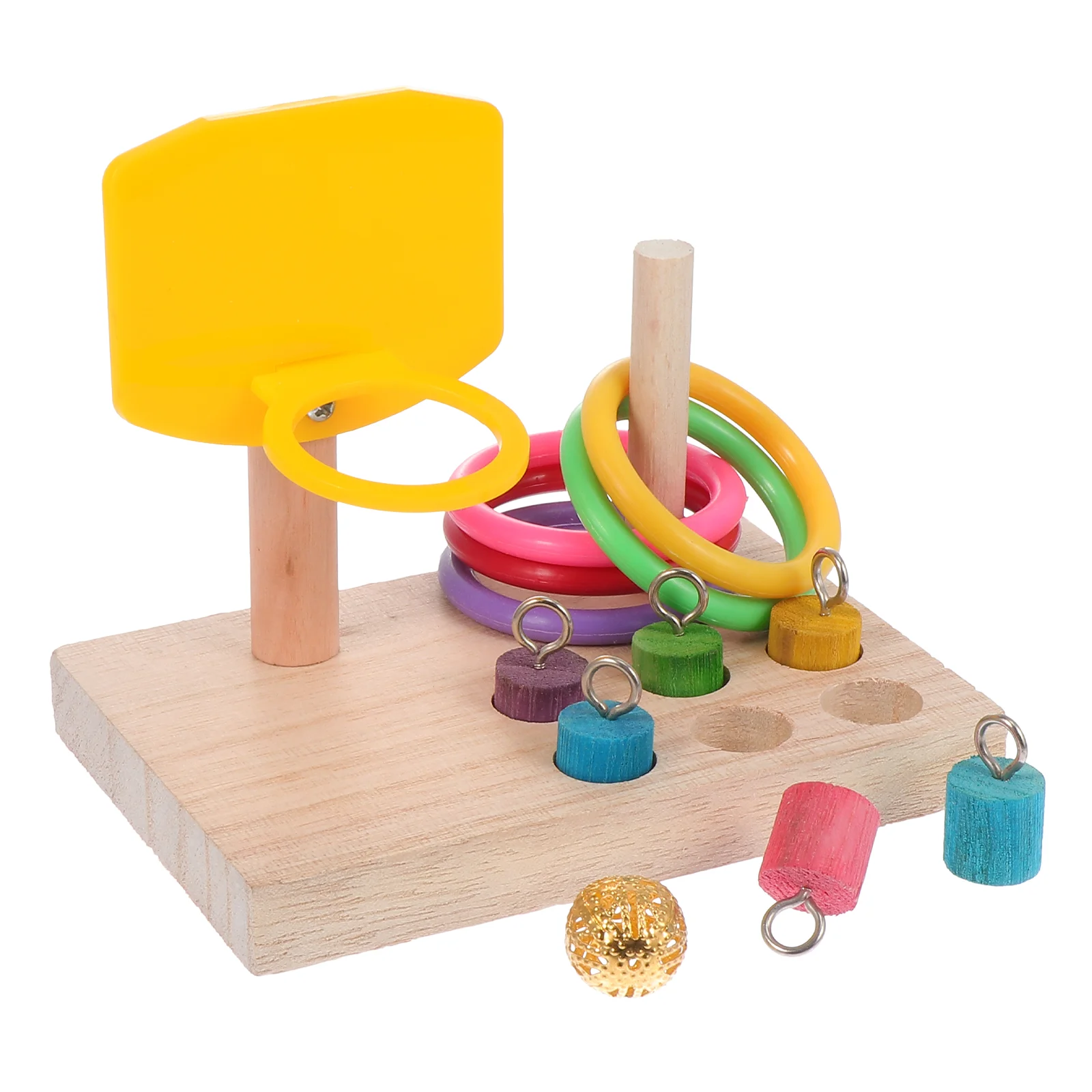 

Birds Toys Parrot Cage Supplies Takraw Training Wooden Basketball Shooting