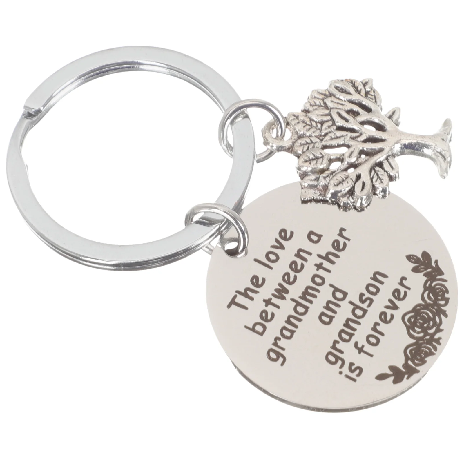 

Keychain Grandmother Key Stainless Hanging Steel Keychains Keyring Pendant Ornament Gift Ornaments Purse Charm Ring Car Grandson