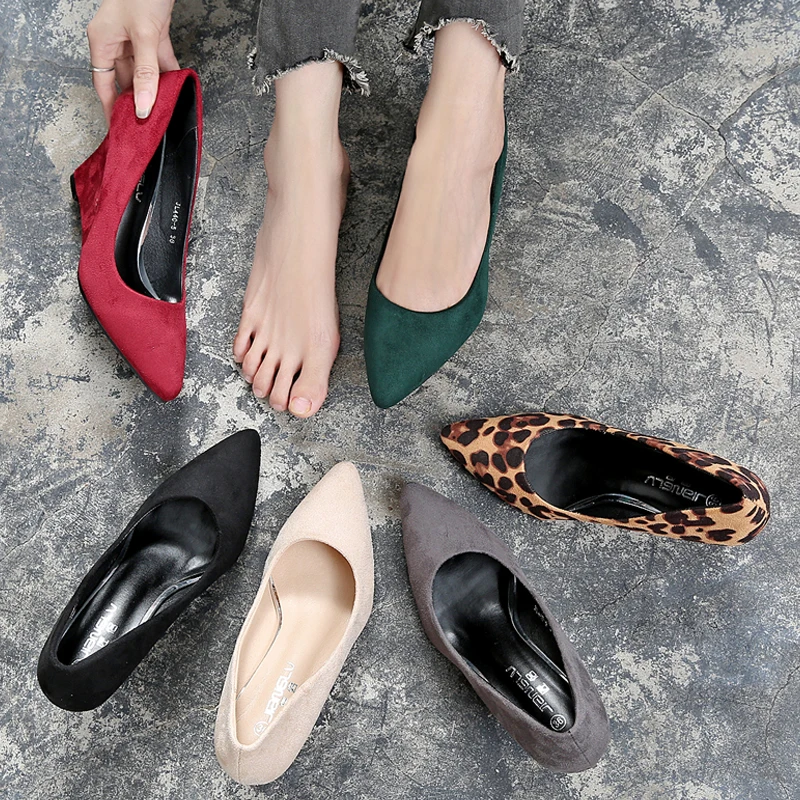 

High Heel Leather Shoes Sandals Ladies Lace-Up All-Match Basketball Platform Slip On Pointed Pumps Work Dress Professional 2022