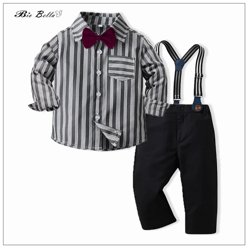 

Весенне-осенний комплект детской одежды, официальный джентльменский наряд для свадебного торжества, модная одежда для малышей с длинным рукавом