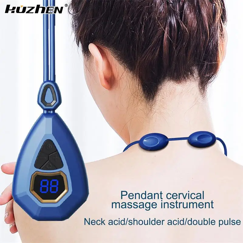 

Smart Neck Massager Heating EMS Pulse Neck Massage Apparatus Heat Electric Mini Back Body Massager Cervical Vertebra Pain Relief