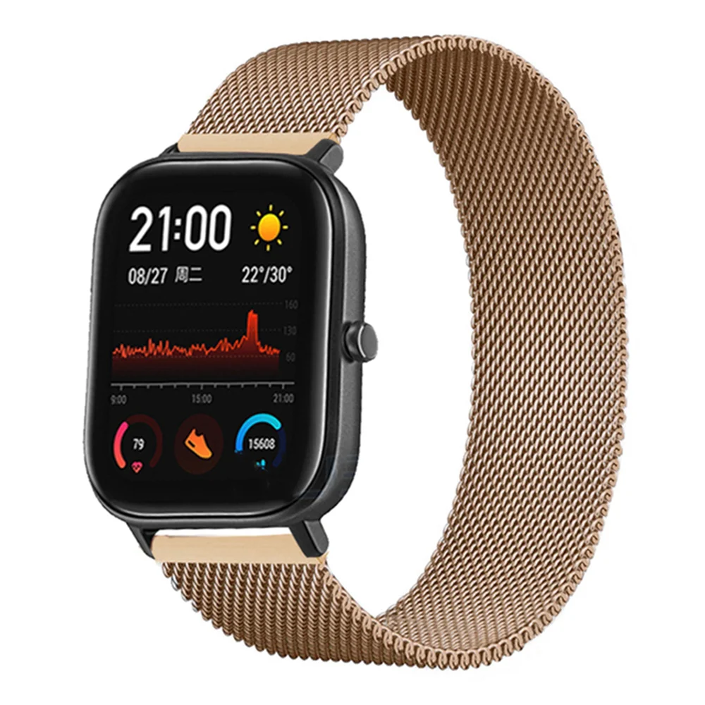 Ремешок Миланская петля для Amazfit bip/bip u/u pro металлический браслет GTS/2/3 GTR3/3 20 мм 22 |