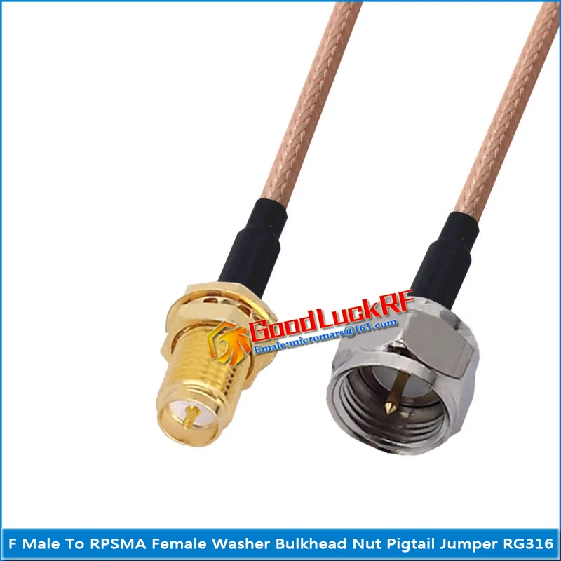 

1X штекер F к RPSMA RP-SMA RP SMA разъем уплотнительное кольцо шайба перегородка Монтажная гайка отрезок Джампер RG316 кабель с низкой потерей