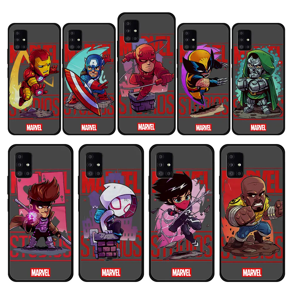 

Print Case Funda for Samsung Galaxy A51 A31 A52 A71 A12 A21s A32 A72 A73 A33 A22 4G A53 A91 A52s Phone Marvel Iron Man Soft