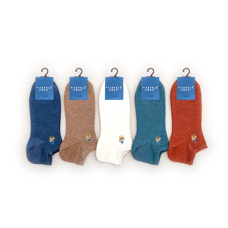 New pure cotton solid color ship socks men's sports breathable comfortable shaping wear-resistant men's casual socks EU 39-44