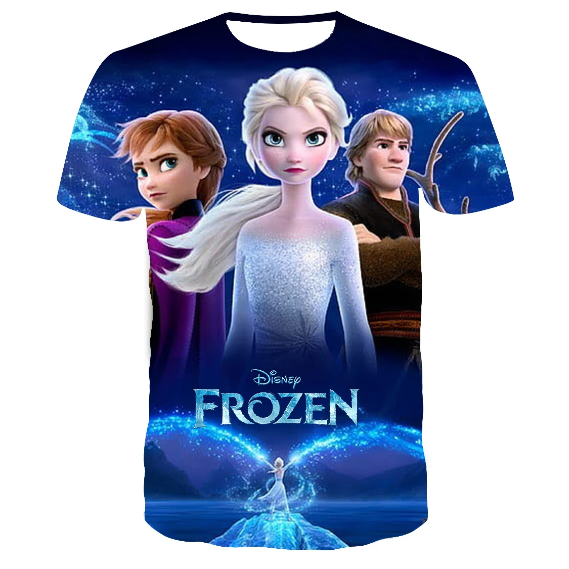 

Disney Frozen Elsa Anna Men Women T shirt Harajuku O-neck Short Sleeve T-shirt Tops Children Tee Kids Boys Girls T shirts