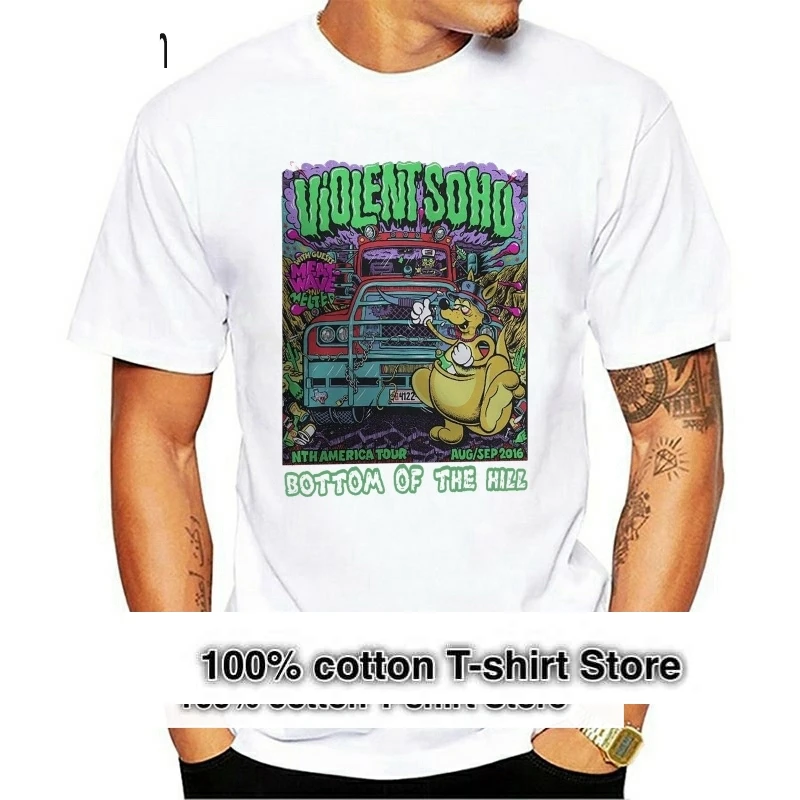 

Новая популярная мужская черная футболка с надписью VIOLENT SOHO Bottom Of Hill Band
