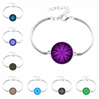 punk style fashion 20mm glass cabochon bracelet mandala pattern bracelet women gift jewelry