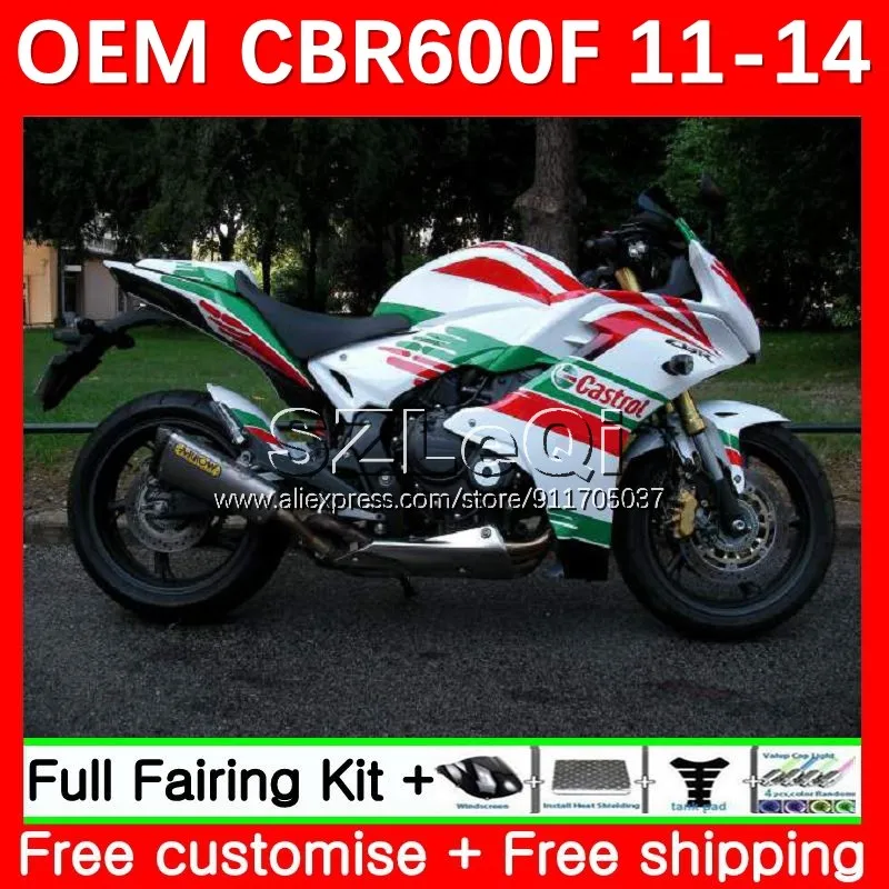 

Castrol зеленая инъекция для HONDA CBR 600 F 600F C CBR600F4i CBR600 F F4i 11 12 13 14 CBR600F 2011 2012 2013 2014 обтекатель 32LQ.6