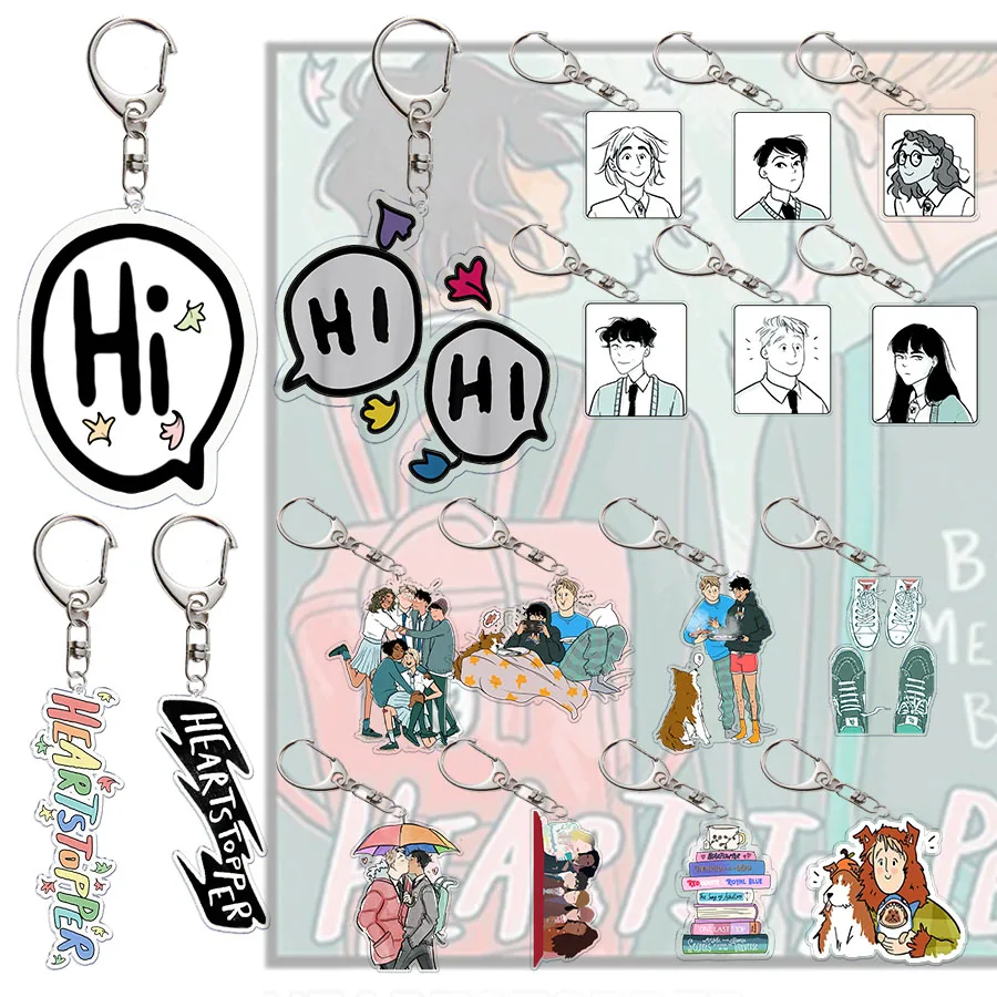 

Heartstopper Keychain KeyRing LGBT Chaveiro Cute Cartoon Cute Cartoon Llavero for Bag Pendant Aaccessories Gift Tv Show
