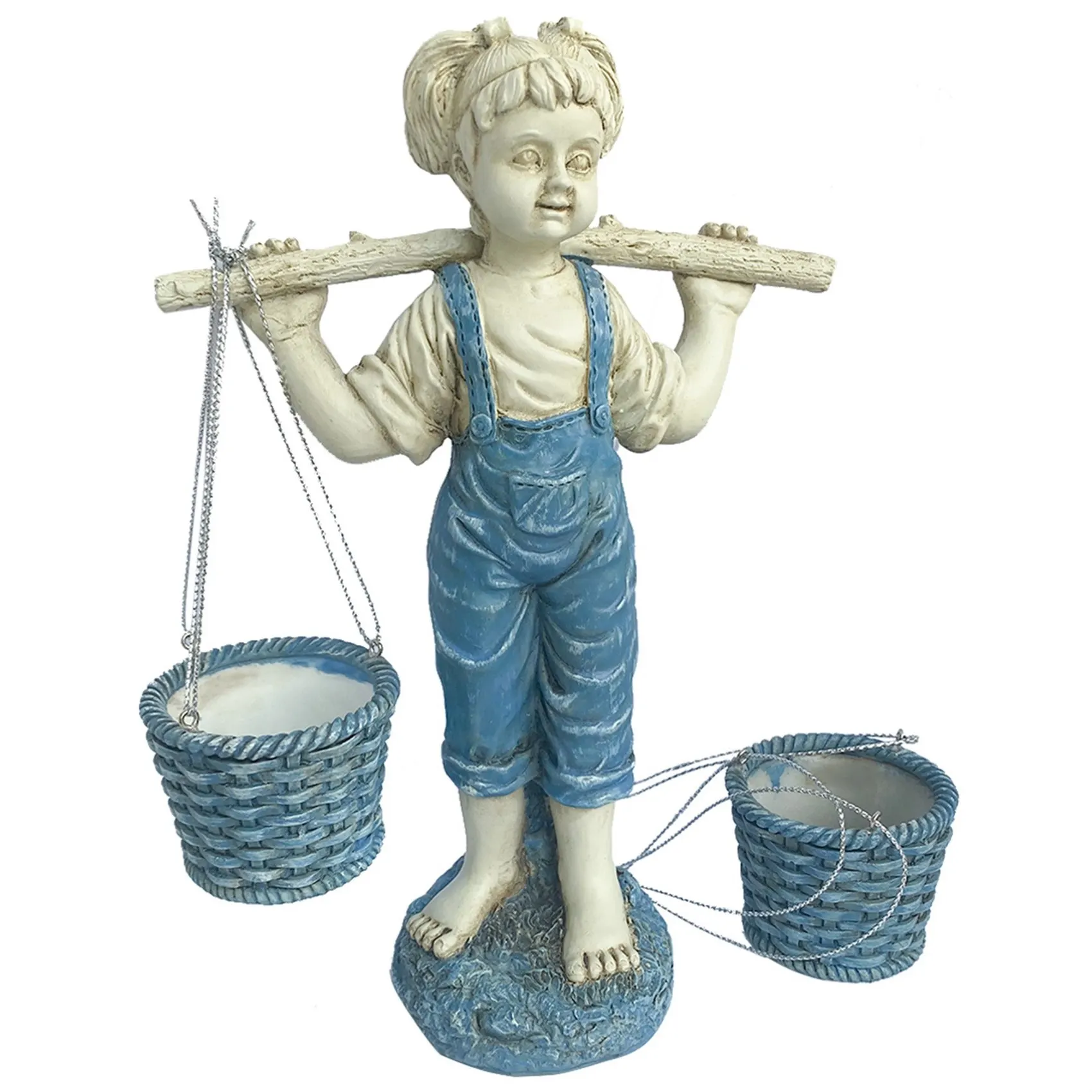 Цветы для Felicity садовая статуя маленькой девочки 2-цветные каменные садовые