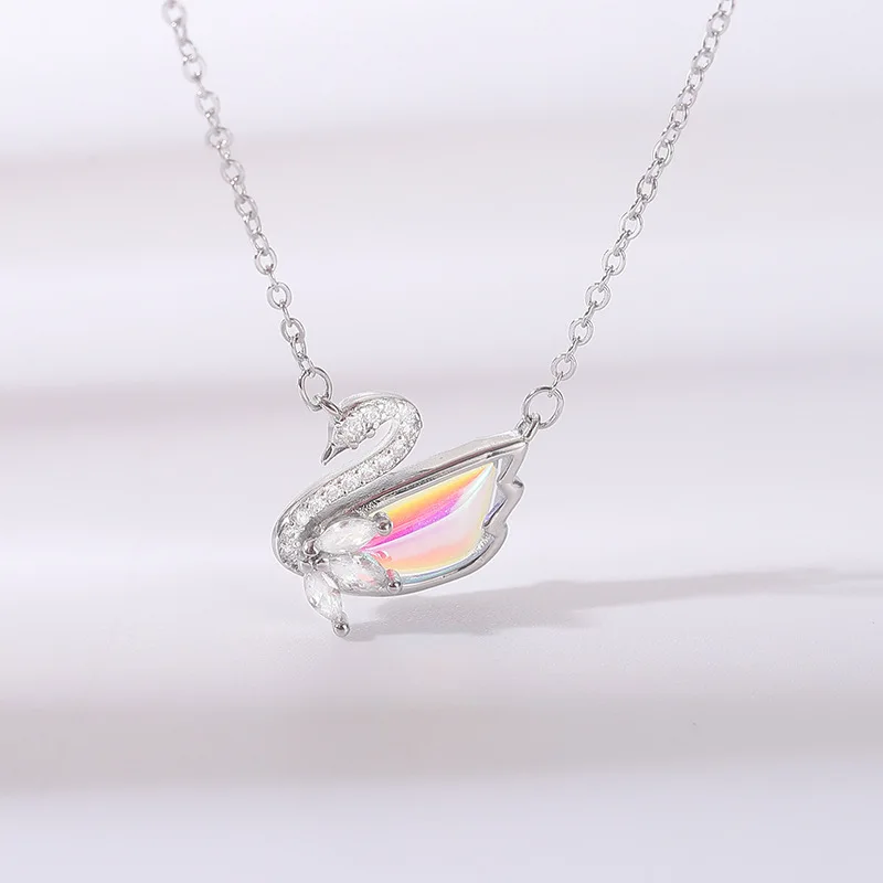 

Aurora Swan Necklace For Women Light Luxury Minority Clavicle Chain Fairy 2022 New Valentine 'S Day Gift Summer All-Matching