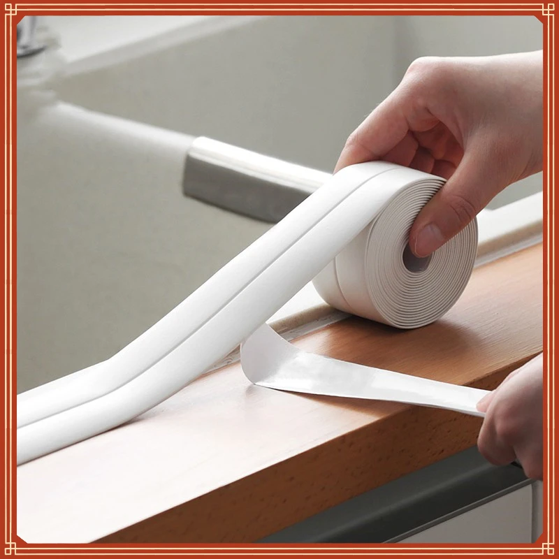 

Shower Sink Bath Sealing Strip Tape White PVC Self adhesive Waterproof Wall Sticker for Bathroom Kitchen toilets