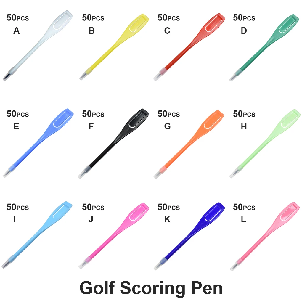 

Pack of 50 Plastic Golf Score Pens Marker Scoring Recording Pencil Kit Pocket Exercise Tool Golfing Accessories Black