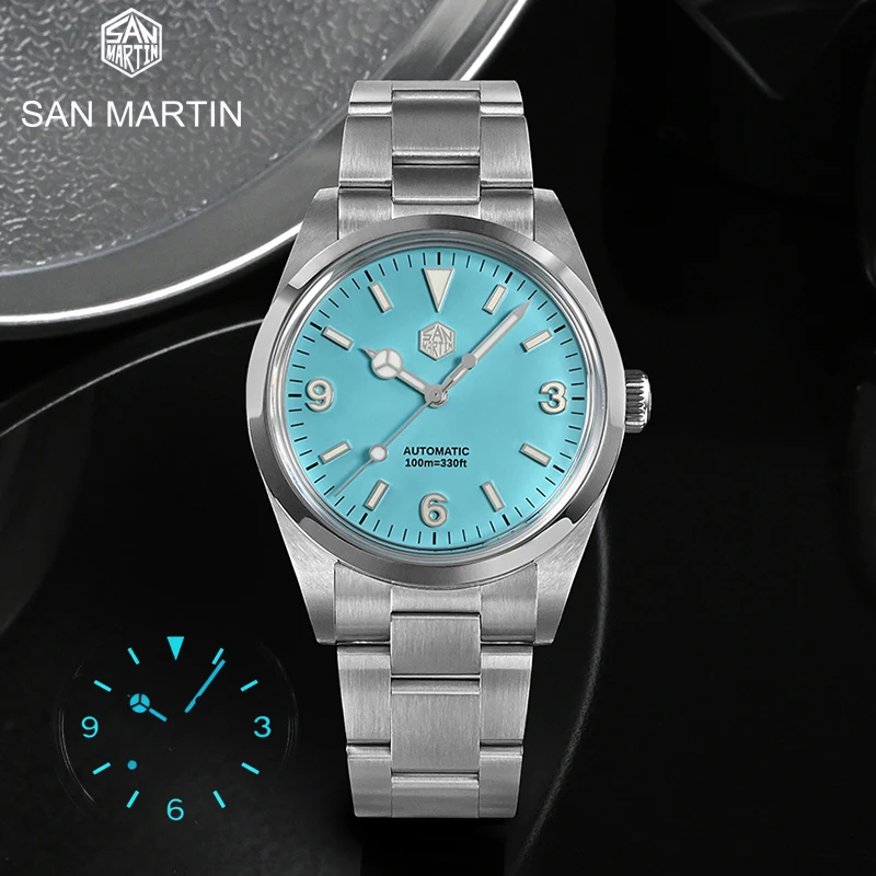 

Часы San Martin Мужские механические с сапфировым стеклом, 39 мм, 10 бар