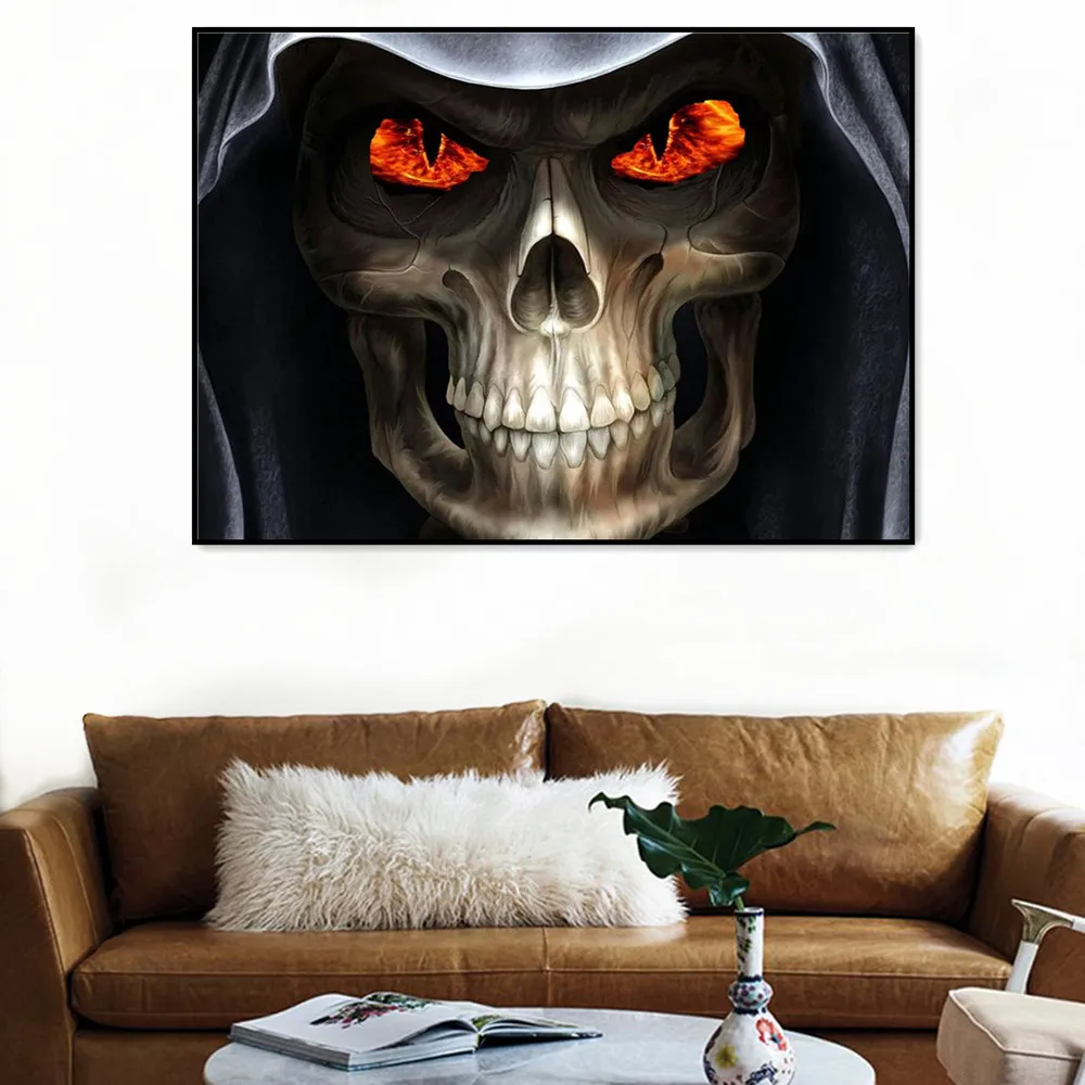 

Skull Art Rock Music Posters and Prints Punk Metal Canvas Paintings Wall Hanging Pictures Wall Sticker Bedroom Living Room Decor