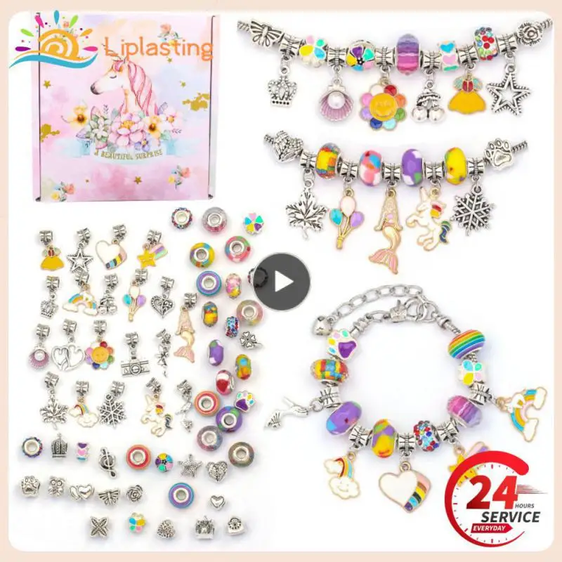

DIY Crystal Bracelet Set Girls Crystal Jewelry Bracelet Making Kit Pendant Ornament for Girls Arts Craft Toy Birthday Xmas Gifts
