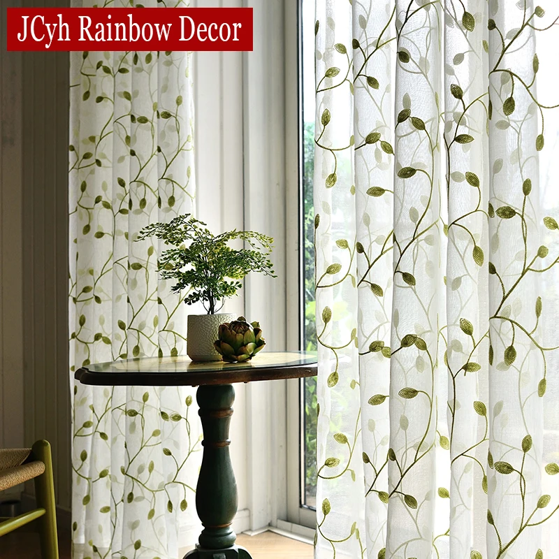 

Занавески из тюля с вышивкой для гостиной, кухни, окна, вуаль, прозрачные Занавески для спальни, льняные занавески, дверные занавески