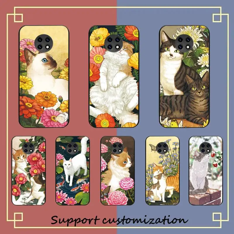 

Cute Cat Painting Phone Case for Redmi Note 8 7 9 4 6 pro max T X 5A 3 10 lite pro