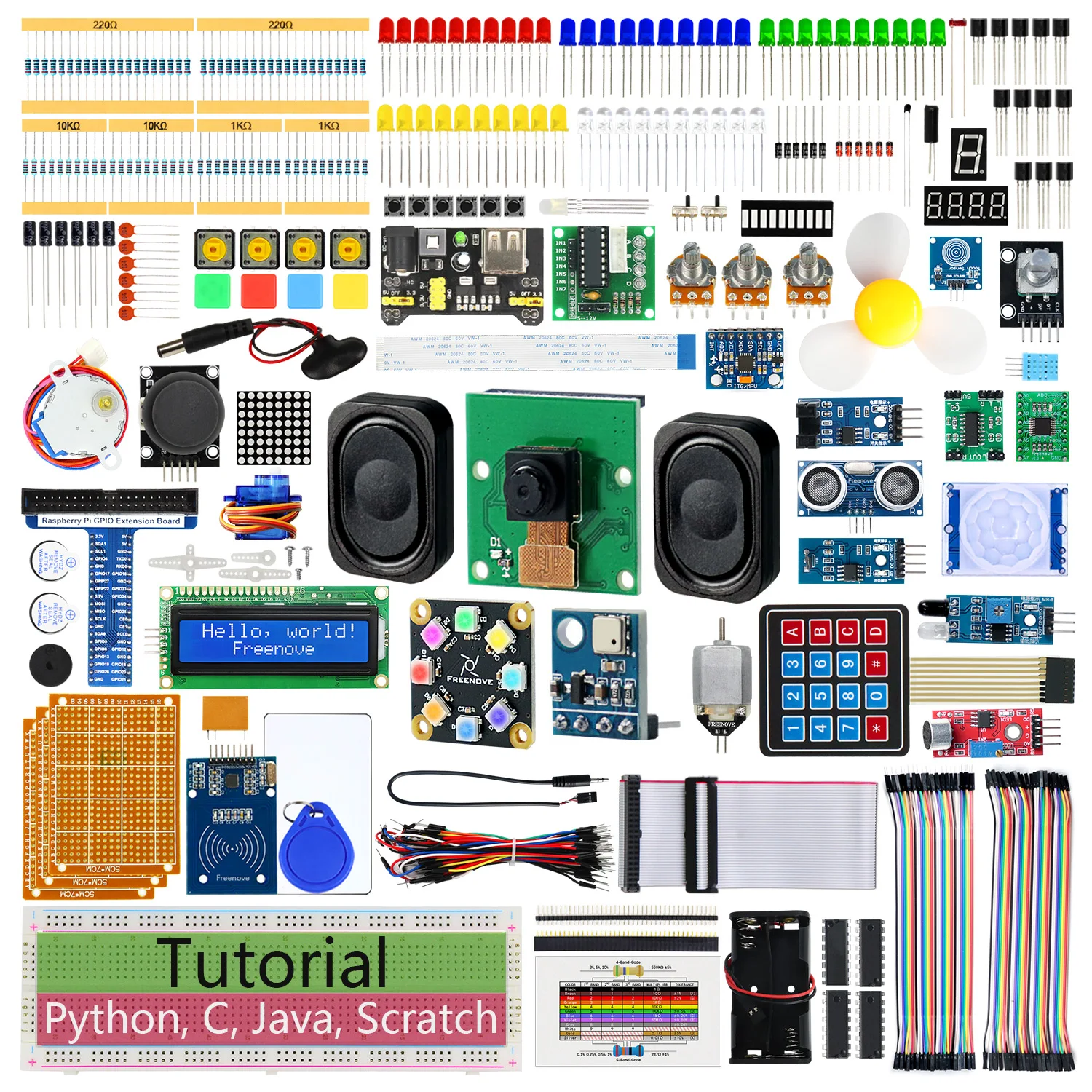 Фото Полный стартовый набор Freenove для Raspberry Pi 5, 4 B, 3, 500, Zero 2 W, с 1170-страничным руководством, 386 элементами, 164 проектами, камерой и динамиком №1