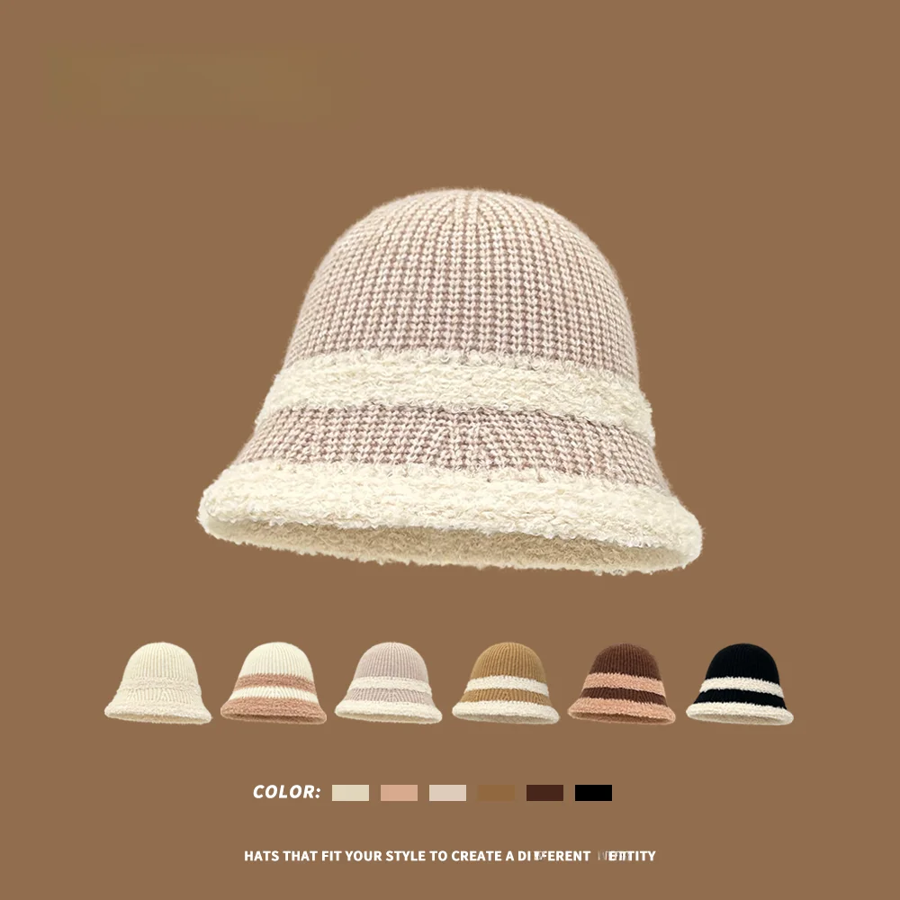 Японская модная однотонная лоскутная рыбацкая шапка женская осенне-зимняя