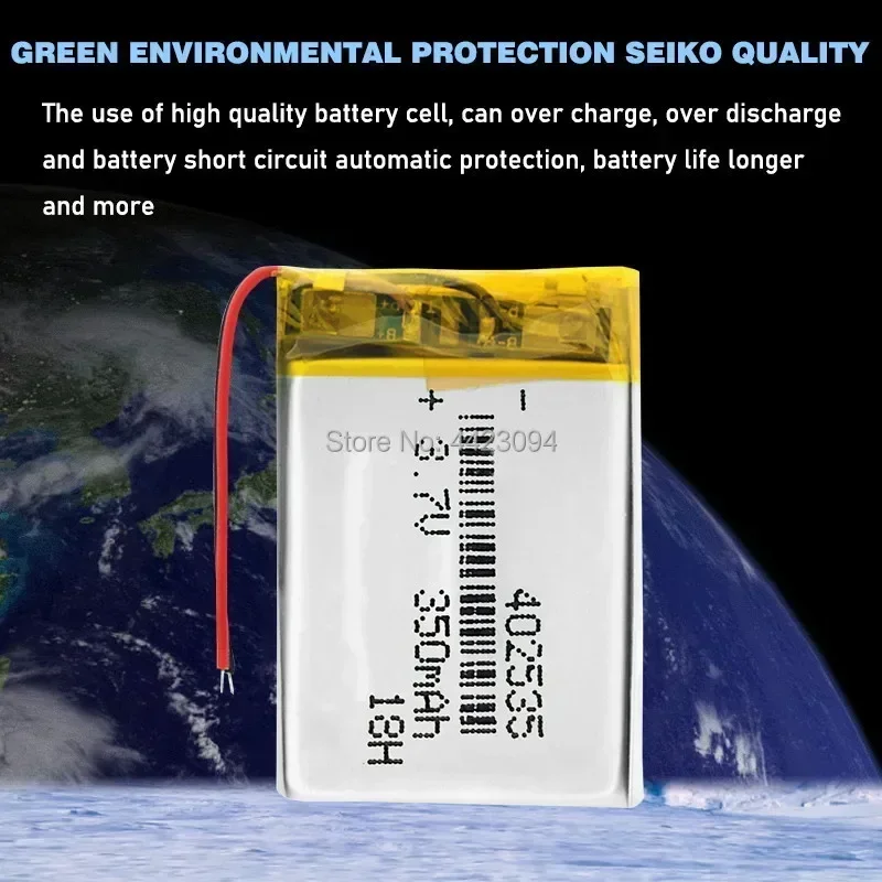 Rechargeable 3.7V 350mAh Lithium Polymer Batteries 402535 Li-Po Battery With Pcb Module 3.7 Volt 35x25x4mm Li-ion