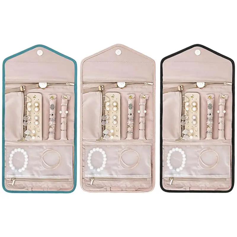 

Jewelry Organizer Roll 1pcs Foldable Jewelry Pouch With Large Capacity Mini Travel Jewelry Pouch With Functional Layout Design