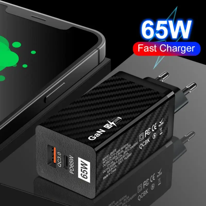 

65w Adapter Chager Universal Adapter Portable Fast Charger Us Eu Charger Quick Charge 3.0 For Laptop Iphone 13 Xiaomi 65w