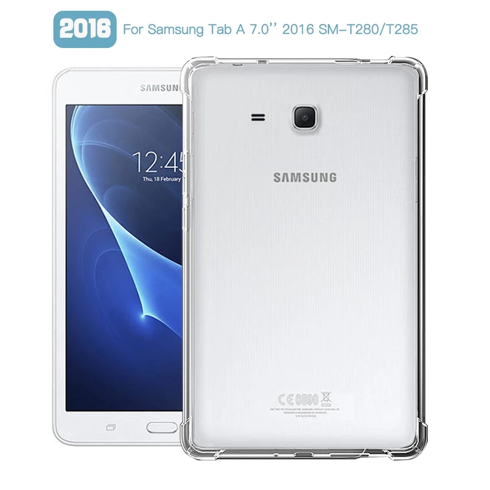

Противоударный чехол для планшета Samsung Galaxy Tab A 7,0 2016 дюйма, искусственная яркость, прозрачная задняя крышка из ТПУ и силикона