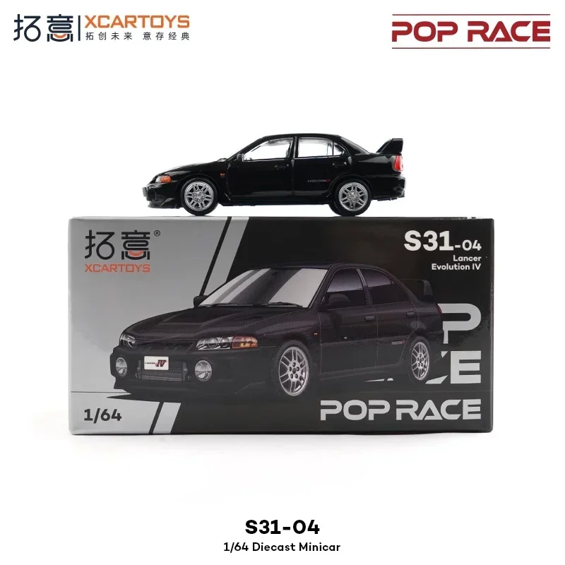 Фото Xcartoys x POP RACE 1:64 Черные литые модели автомобилей Lancer Evolution IV №2