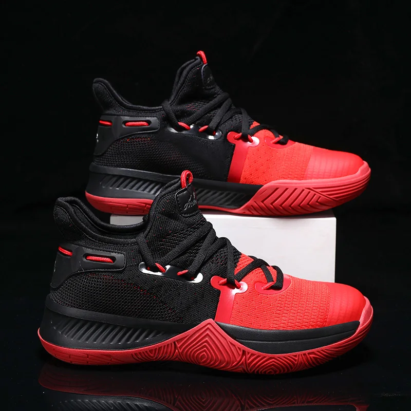

High Quality Basketball Shoes for Men Fashion MD Rubber Sole Combat Competition Sport Basketballer Sneakers 2022 Wholesale