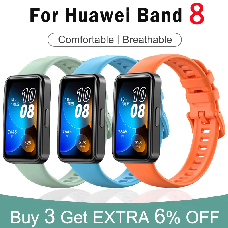 Silicone Strap for Huawei Band 8 Sport Smart Watch Strap Soft TPU Wristband Watchband for Huawei Band8 Bracelet Replace Strap
