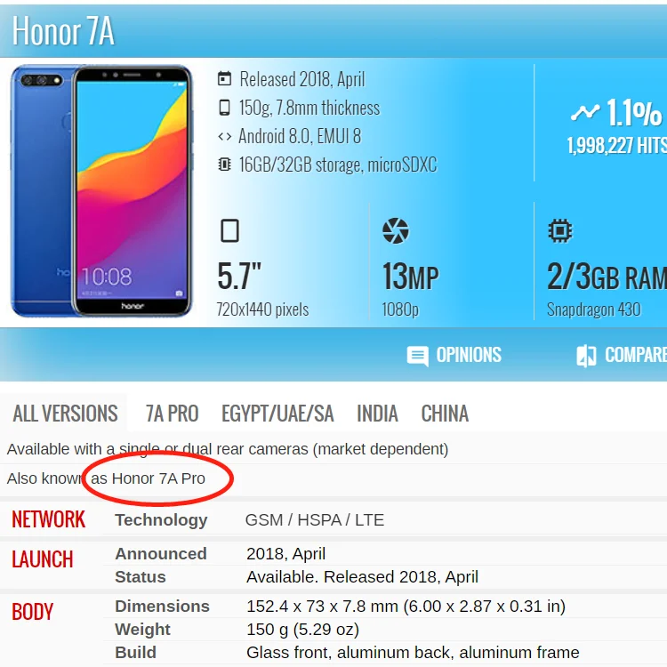 Сенсорный экран для Huawei Honor 7A Pro сенсорный 5 7 дюйма ЖК-дисплей стекло дигитайзер