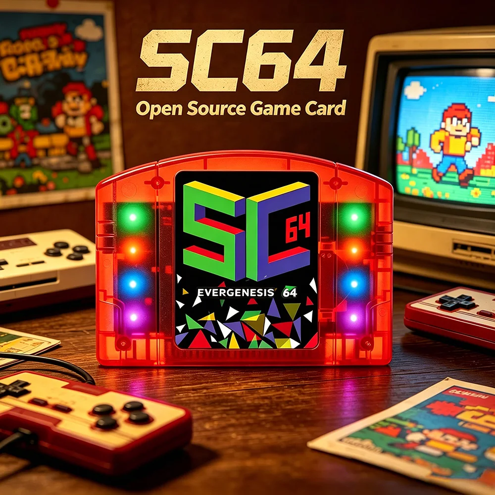 Фото Игровая карта SC64 с открытым исходным кодом, 5000 игр в 1, картридж для N64, TF-карта 16/32/64 ГБ для консоли Nintendo 64, поддержка игр N64DD/SNES/GBC №1