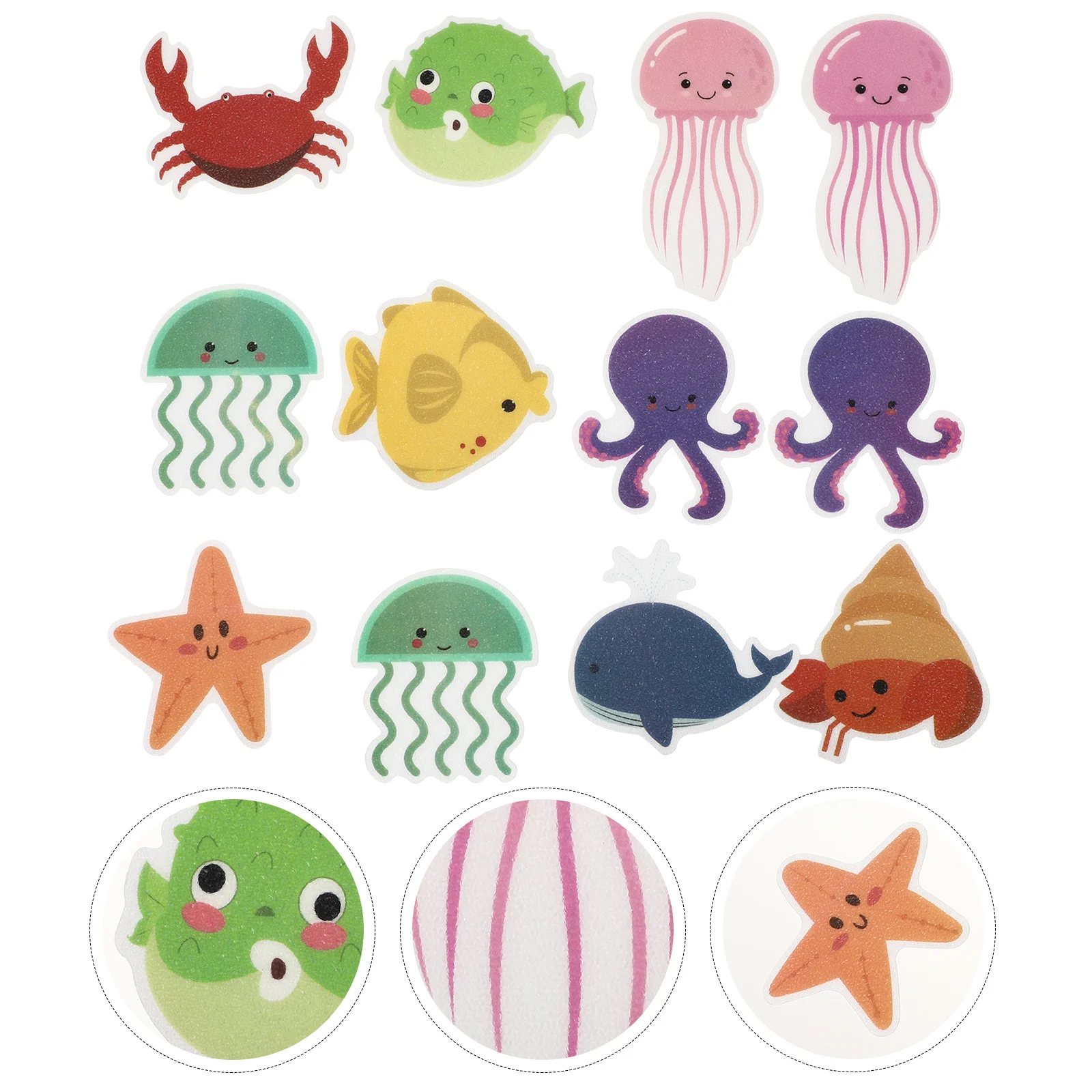 

Stickers Bathtub Non Shower Anti Bathroom Tub Adhesive Kids Applique Grips Sea Animal Waterproof Decals Bath Floor Mats Textured