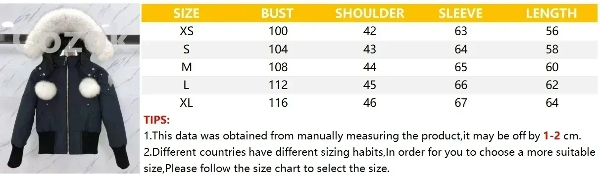 Winter Women Down Jacket Real Fox Fur Ball Outdoor Coat White Goose Thick Windproof Hooded Jackets Parka