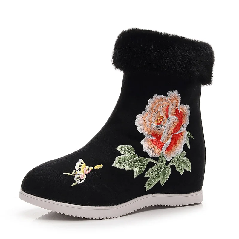 Женские ботинки на высоком каблуке зимняя обувь сапоги женские с круглым носком