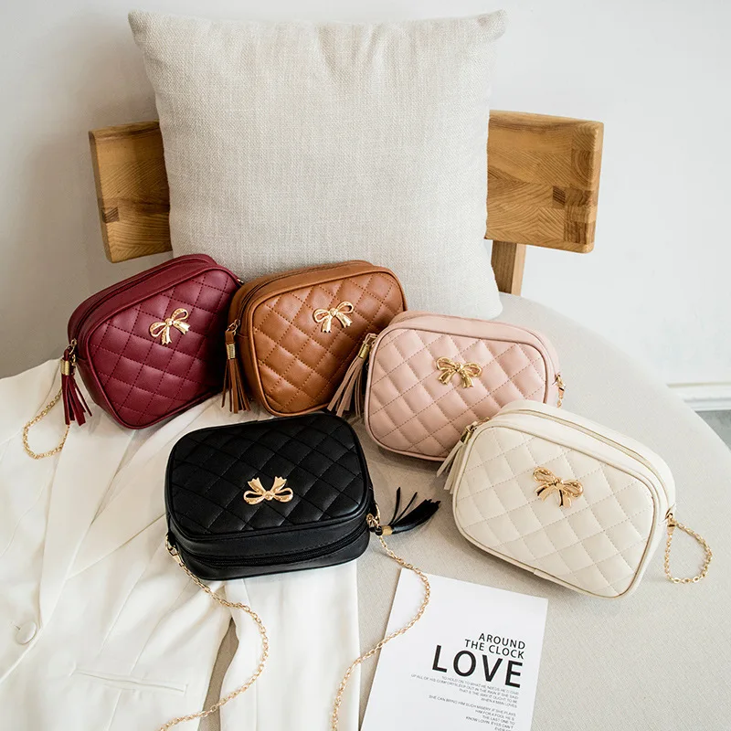 

Fashion Female Shoulder Bag Rhombus Embroidered Solid Color Chain Women's Shoulder Crossbody Casual Trendy Phone Bag Handbags
