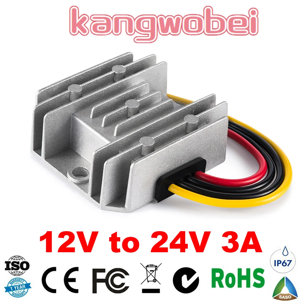 

12VDC BOOST TO 24VDC 3 AMP 12V TO 24V 3A STEP UP DC DC CONVERTER VOLTAGE REGULATOR for AUTOMOTIVES Car Truck Boat Power Supply