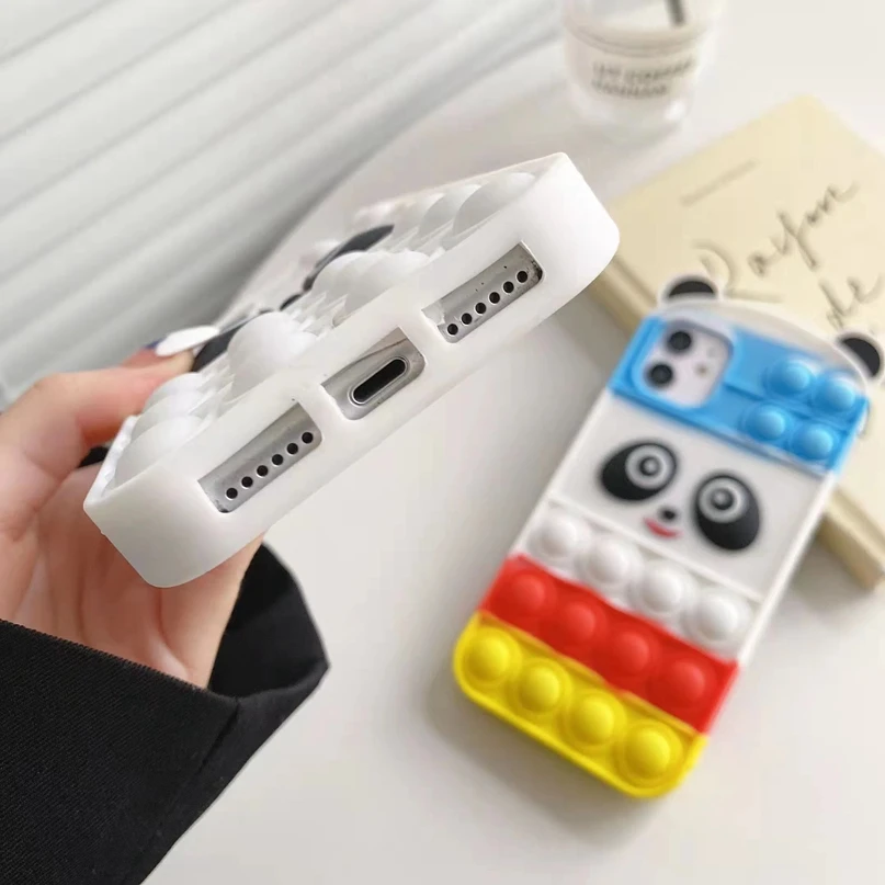 Милый пуш-Ай чехол в виде панды для iPhone13 iPhone 13 Mini 11 12 Pro Max XR X XS iphone 8 7 Plus 6 6s iphone12pro