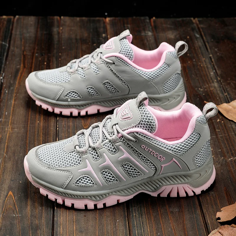 Sneakers Women's Hikking Shoes Lace-up Outdoor Running Sports Shoe for Women Breathable Mesh Casual Walking Trainers Lightweight