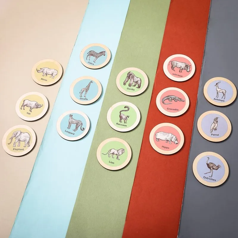 

Montessori 3D Education Card Toys Animal Cognition Wood Card Toy Early Education Cognition Game Learning Gifts For Baby Growth