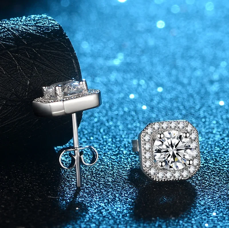 DIWENFU S925 Серебро 925 пробы IF серьги-гвоздики с бриллиантами и драгоценными камнями