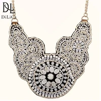 dilica fashion bohemian statement necklace beaded maxi bib necklaces pendants for women vintage necklace jewelry