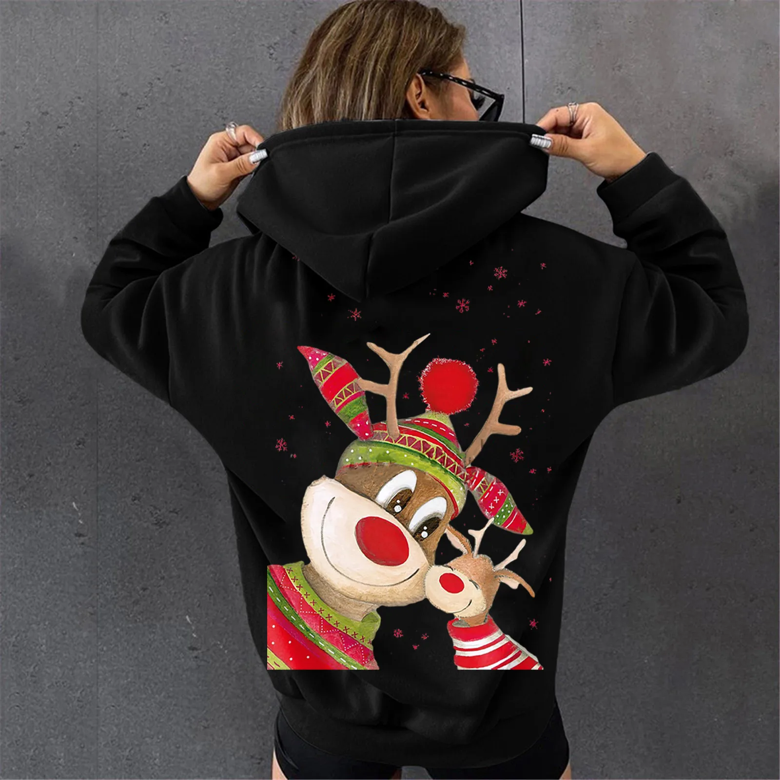

Womens Christmas Sweatshirts Loose Special Long Sleeve Casual Good Hoodies Warm Sleep Sweatshirts Women Zipper Hoodie Women