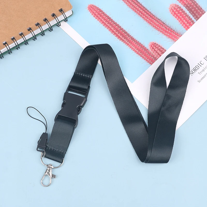 

Fashion Minimalist Black Mobile Phone Lanyards Badge Holder ID Card Lanyard Neck Hanging Straps