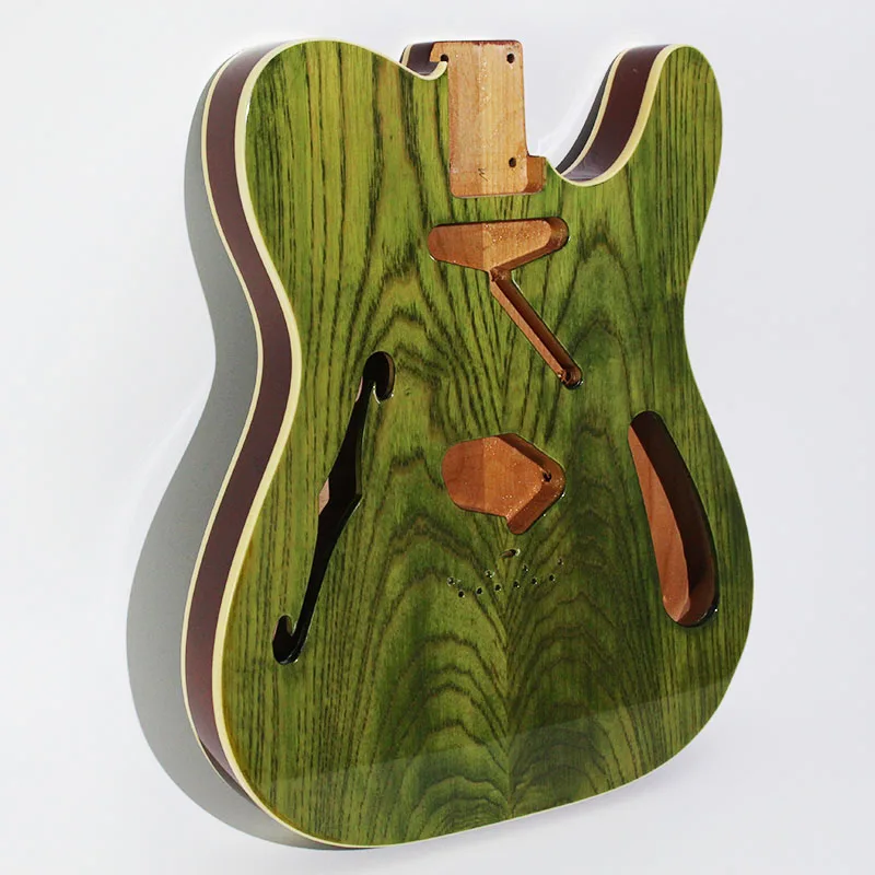 Фото Fend Green Telecaster Thinline корпус гитары Американский Винтажный стиль размер с F отверстием Полу полый №4